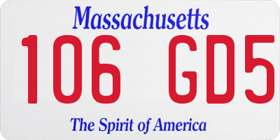 MA license plate 106GD5