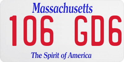 MA license plate 106GD6