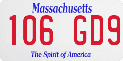 MA license plate 106GD9
