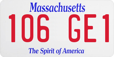 MA license plate 106GE1