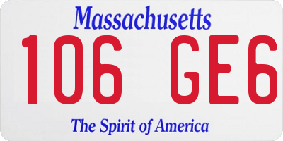 MA license plate 106GE6