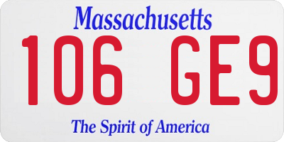 MA license plate 106GE9