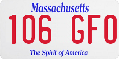 MA license plate 106GF0