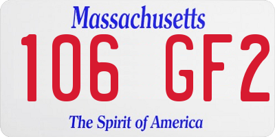 MA license plate 106GF2