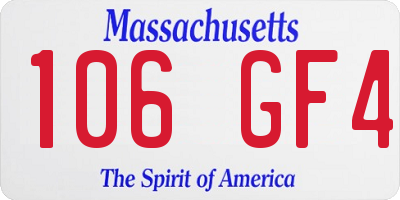 MA license plate 106GF4