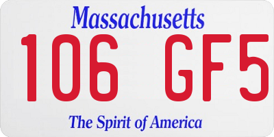 MA license plate 106GF5