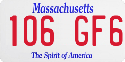 MA license plate 106GF6