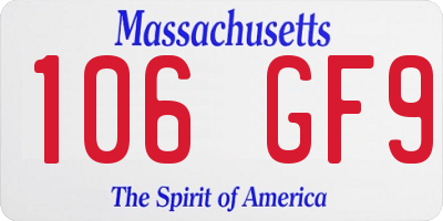 MA license plate 106GF9
