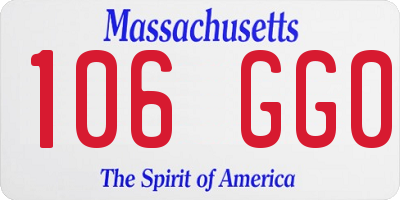 MA license plate 106GG0