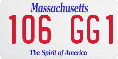 MA license plate 106GG1