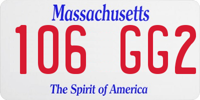 MA license plate 106GG2