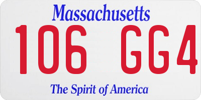 MA license plate 106GG4