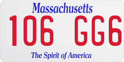 MA license plate 106GG6