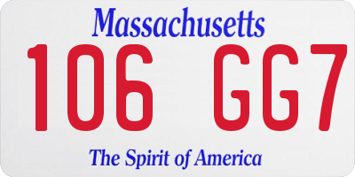 MA license plate 106GG7