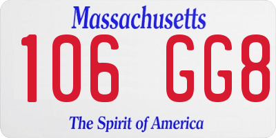 MA license plate 106GG8