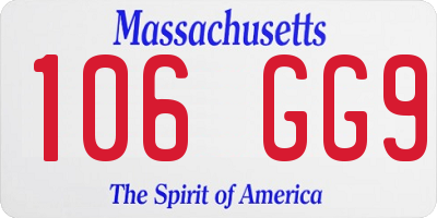 MA license plate 106GG9