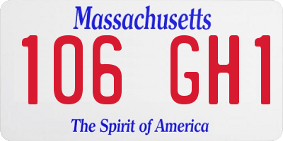 MA license plate 106GH1