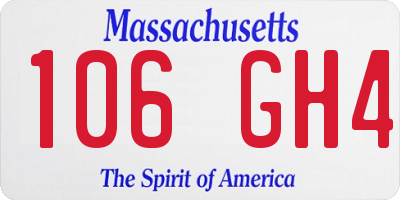 MA license plate 106GH4