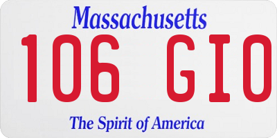 MA license plate 106GI0