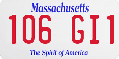 MA license plate 106GI1