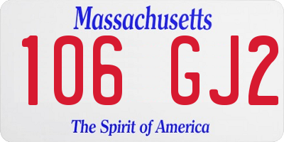MA license plate 106GJ2