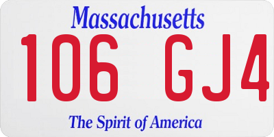 MA license plate 106GJ4