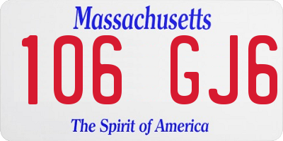 MA license plate 106GJ6
