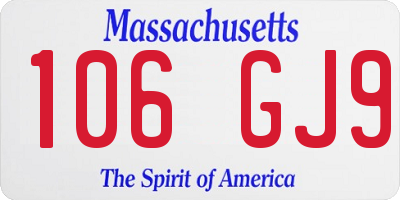 MA license plate 106GJ9