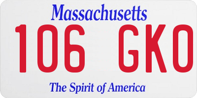 MA license plate 106GK0