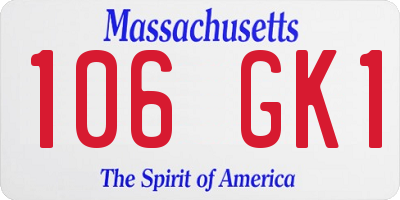 MA license plate 106GK1