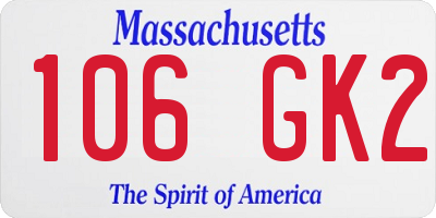 MA license plate 106GK2