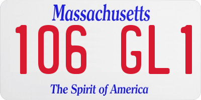 MA license plate 106GL1