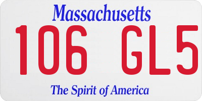 MA license plate 106GL5