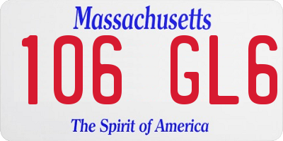 MA license plate 106GL6
