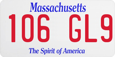 MA license plate 106GL9