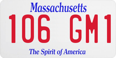 MA license plate 106GM1