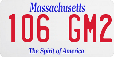 MA license plate 106GM2