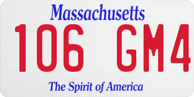 MA license plate 106GM4