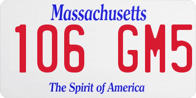 MA license plate 106GM5