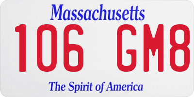 MA license plate 106GM8