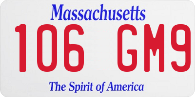 MA license plate 106GM9