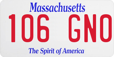 MA license plate 106GN0