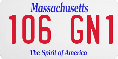 MA license plate 106GN1