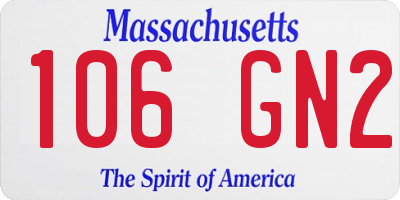 MA license plate 106GN2