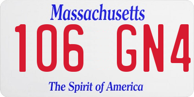 MA license plate 106GN4