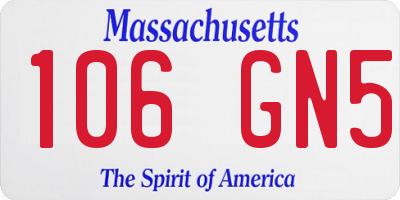 MA license plate 106GN5