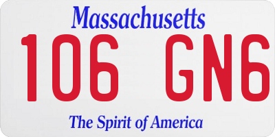MA license plate 106GN6