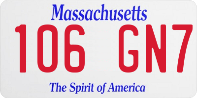 MA license plate 106GN7