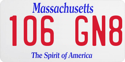 MA license plate 106GN8