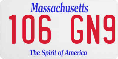 MA license plate 106GN9
